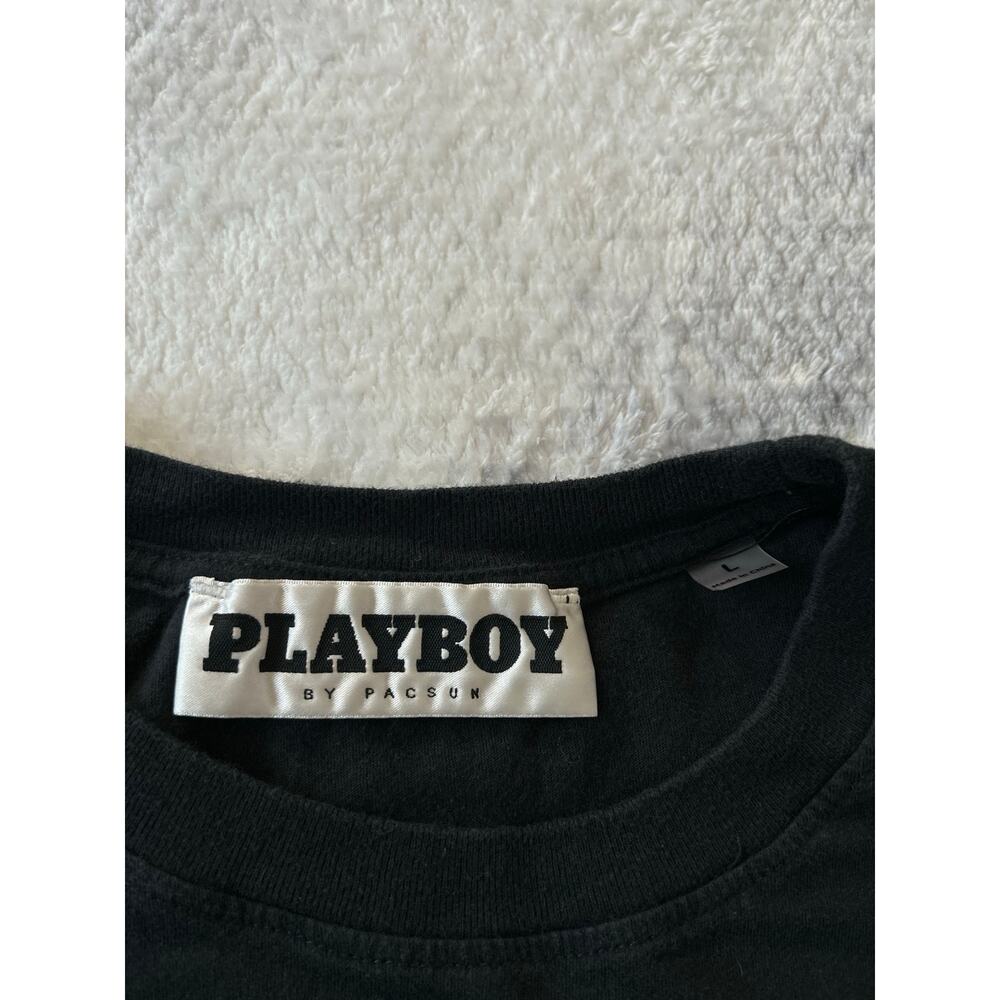 Playboy by PacSun House Crewneck Black Logo Men T Shirt Standard Fit Size Large - Picture 5 of 10